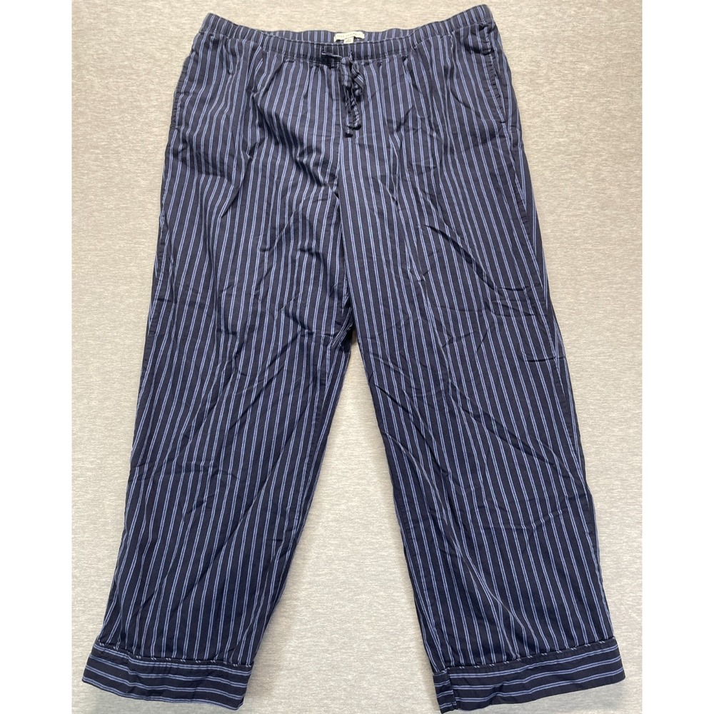 Free Assembly Pajama Pants Womens XL Blue Striped Lounge Sleepwear Drawstring